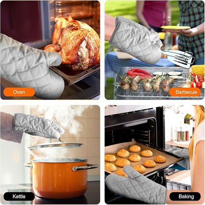 Silicone Oven Mitts, Heat Resistant 2PCS Oven Mitts - Image 6