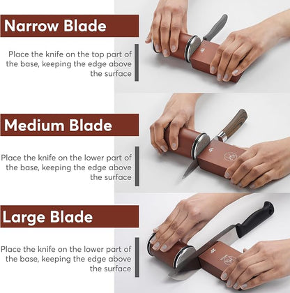 Rolling Knife Sharpener with Diamond and Ceramic Discs, Kitchen Knife Sharpener - Image 4
