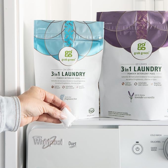 Grab Green 3-in-1 Laundry Detergent Pods, Lavender Vanilla Scent, Plant and - Image 9