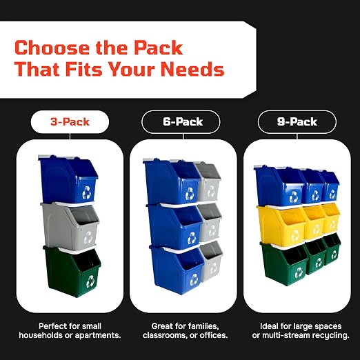 6 Gallon Stackable Recycling Bins - Image 7
