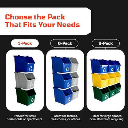 6 Gallon Stackable Recycling Bins - Image 7