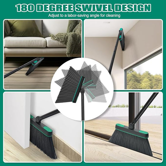 JEHONN Broom and Dust Pan, Upgraded Large Foldable Dustpan - Image 2
