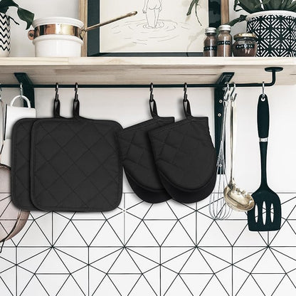 Oven Mitts and Pot Holders Set, Heat Resistant Silicone Kitchen Mini Oven - Image 7