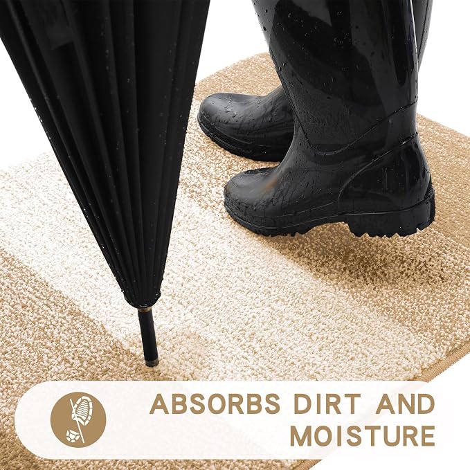 Kitinjoy Indoor Outdoor Door Mat, 47x24 Non-Slip Absorbent Dirt Trapper - Image 2