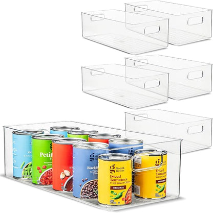 Plastic Food Storage 6 Pack Clear Container Bin by primebox