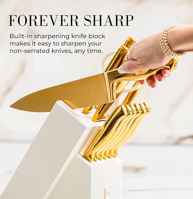 STYLED SETTINGS White and Gold Knife Set - Image 2