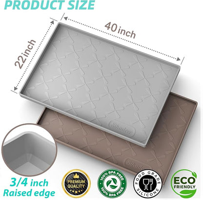 SIKADEER 40" x 22" Under Sink Mat Waterproof, Silicone Mat Kitchen Drawer Shelf - Image 3
