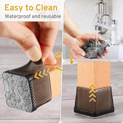 24PCS Square Chair Leg Floor Protectors, Furniture Sliders, Chair Leg Protectors - Image 6