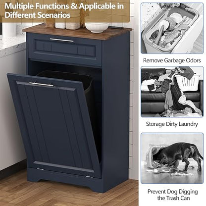 Single 10 Gallon Tilt Out Trash Can Cabinet - Image 5