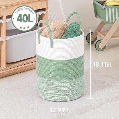 CLHMILY&Z 40L Laundry Basket Round Storage Rope Basket - Image 6