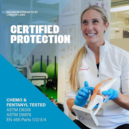 Synsafe 4 Mil - Blue Nitrile Exam Gloves –Disposable Latex Free & Powder Free – - Image 3