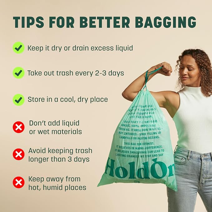 HoldOn 13-Gallon Trash Bags – Tall Kitchen Trash Bags - Image 2