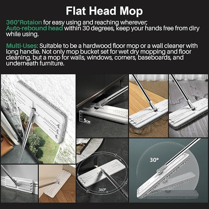 JOYMOOP Mop and Bucket with Wringer Set, Hands Free Flat Floor Mop and Bucket - Image 4