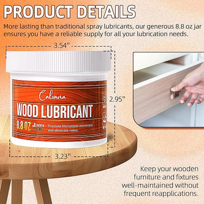 8.8oz Wood Wax for Home Projects, Door Hinge Lubricant, for Wood Drawer Slides - Image 2