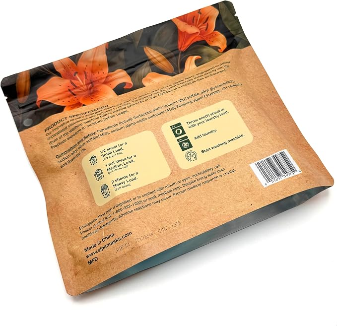 Pack of 5 SIPA Laundry Detergent Sheets Bag - Image 3