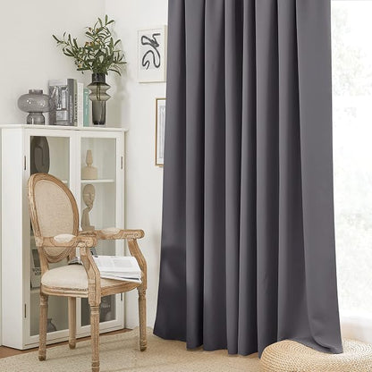 RYB HOME Grey Curtains Extra Long, Thermal Insulated Curtain Panels - Image 2