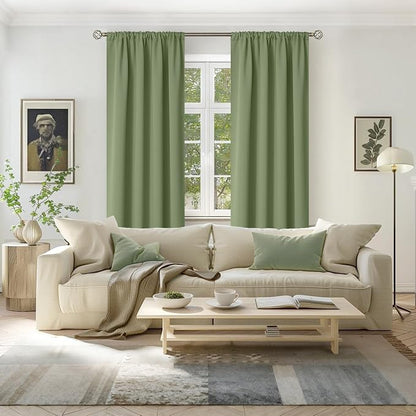 BGment Olive Green Blackout Curtains 84 Inches Length 2 Panels - Image 2