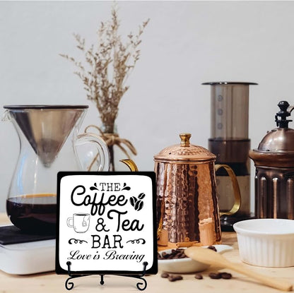 Coffee Bar Sign, Love is Brewing Farmhouse Tabletop Decor, Coffee and Tea Lover - Image 7