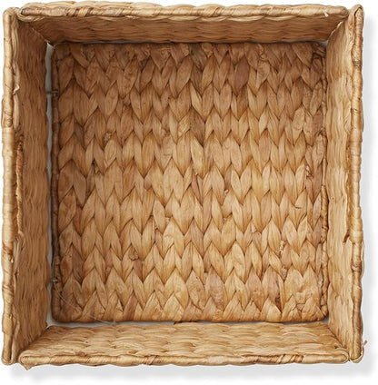 Casafield 10.5" x 10.5" Water Hyacinth Storage Baskets, Natural - Image 6