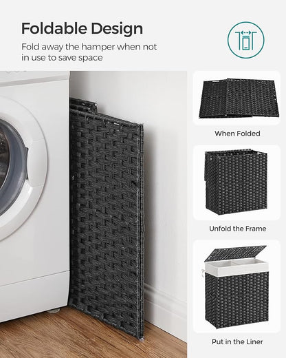 SONGMICS Laundry Hamper with Lid, 110L Clothes Hamper with 2 Removable Liner - Image 8