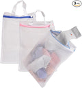 3 Pack Hanging Mesh Laundry Bags with S Metal Hooks,10x12 Inch Hanging Socks Laundry Bags, for Washing Machine