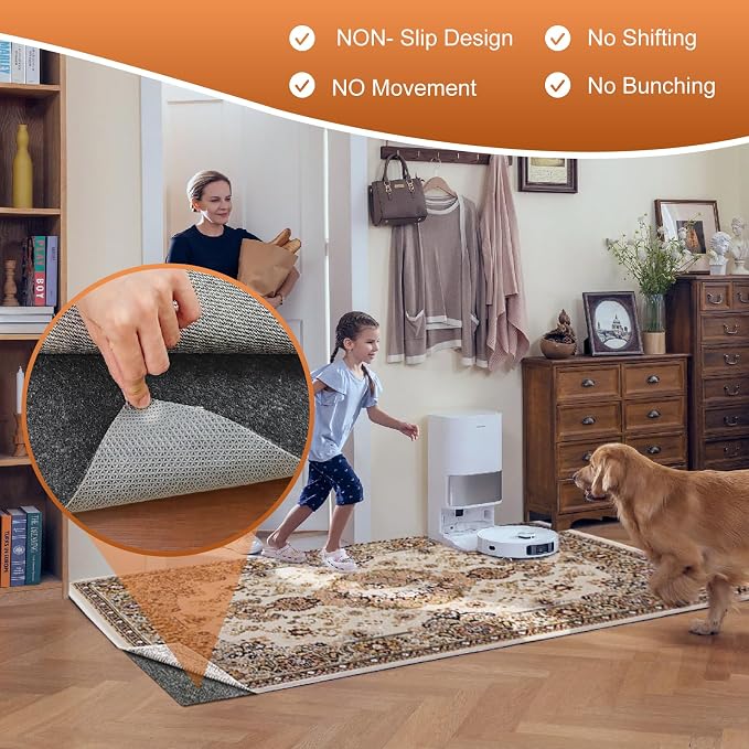 Felt Rug Pad, 5 x 8 Ft Rubber Non-Slip Rug Pad Gripper, Keep Rugs Secure and in - Image 6