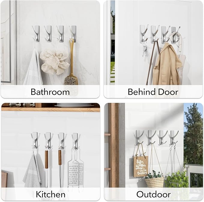 Stick on Hooks for Hanging, Extra Sticky 6KG, Coat Hook on Door for Towel Coat - Image 7