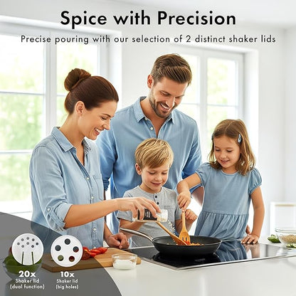 EDELHAUS Glass Spice Jars with Labels and Steel Lids Spice Containers with 240 - Image 4