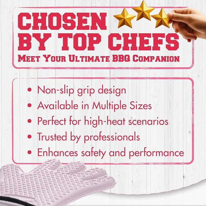 KITCHEN PERFECTION S Silicone Smoker Oven Gloves - Image 6