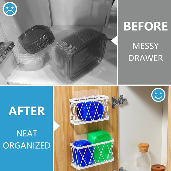 YIGII 3 Pack Adhesive Cabinet Door Organizer - Image 3