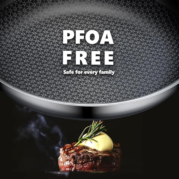 OATOFP Non Stick Frying Pans Set, Hybrid Skillet Set Nonstick, Pans - Image 3