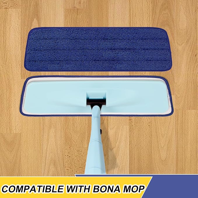 8 Pack 16.5 inch Reusable Mop Pads Microfiber Spray Mop Replacement Heads - Image 2