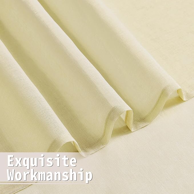 Tollpiz Sheer Door Curtains Closet Linen Textured Curtains Sheer Doorway Light - Image 8
