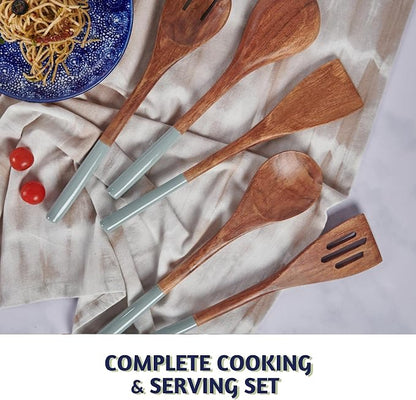 Folkulture Wooden Spoons for Cooking | 12" Premium Acacia Wooden Utensil Set of - Image 7