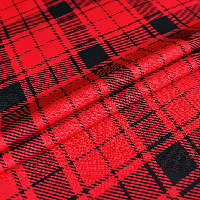 Red Gingham Christmas Plaid Tablecloth - Image 7