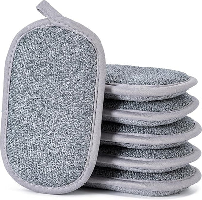 Dual-Sided Multi-Purpose Scrub Sponges, Non-Scratch Dishwashing Sponges by CADONO