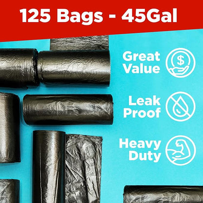 ToughBag 40-45 Gallon Trash Bags Heavy Duty | Black Garbage Bags | Made In USA - Image 3