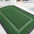 OLANLY Front Door Mat Indoor Outdoor Entrance, Waterproof All-Season, All-Weather Doormat, Sturdy Natural Rubber, Fade Resistant, Low Profile, Easy Clean Patio Porch Entryway Mat, 71x23, Green