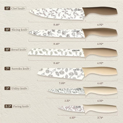 CAROTE 12PCS Knife Set, Kitchen Knife Set - Image 2