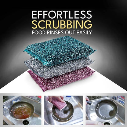Dish Sponges for Kitchen Non-Scratch Scrub Sponges for Dishes, Stainless Steel - Image 4