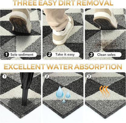 hicorfe Indoor Doormat, Low-Profile Absorbent Resist Dirt Entryway Doormat - Image 4