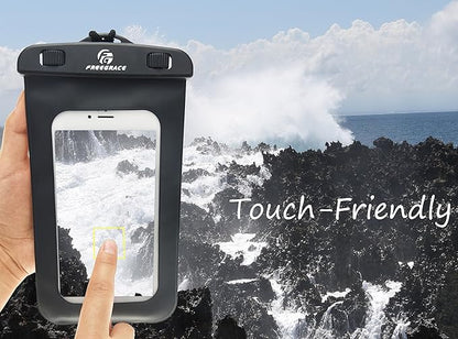 Freegrace Waterproof Pouches with Waist Strap / Pouch Case Bundle Set- Keep Your Phone & Valuables Dry and Safe - Waterproof Dry Bags for Boating Swimming Snorkeling Kayaking Beach Water Parks Pool