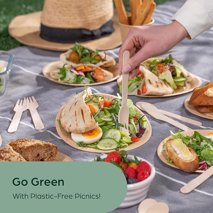 PURPLECLAY Wooden Disposable Utensils Set, Plastic-Free Cutlery - Image 7