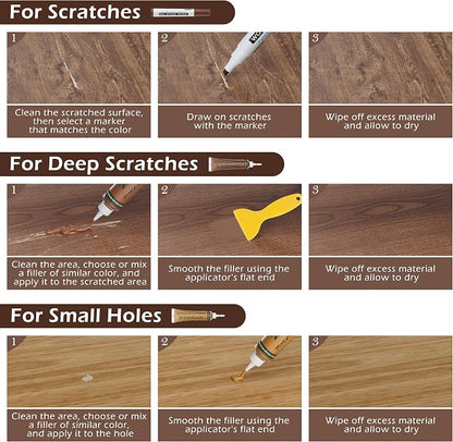 Wood Furniture Repair Kit: 12-Color Filler and 8-Color Markers - Image 2