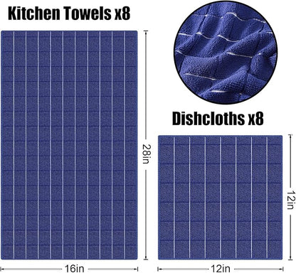 Homaxy Microfiber Kitchen Towels and Dishcloths Set, 12 Pack Soft and Absorbent - Image 7