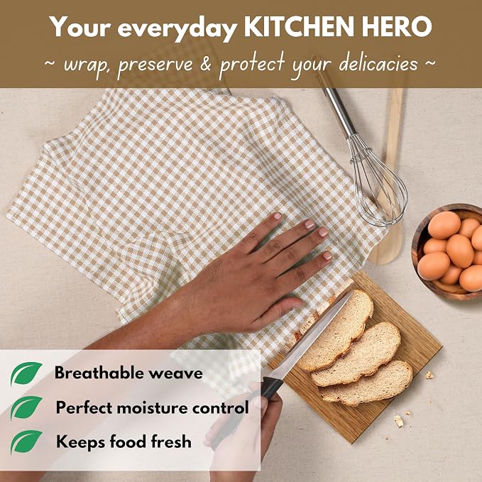Native Fab 6 Pack Gingham Mini Check Kitchen Hand Towels Set - Image 5