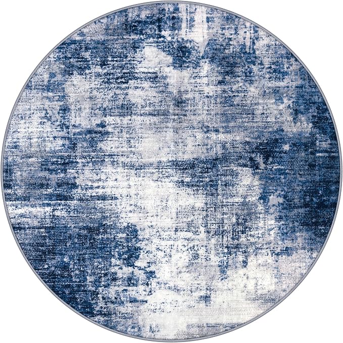 IOHOUZE Abstract Round Area Rug 6 Ft Washable Circle Rugs Large Round Rug Non - Image 9