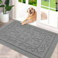 FONEYI Indoor Door Mat 32" x 40", Dirt Trapper Door Mats Non-Slip Entryway Rugs Washable, Absorbent Resist Dirt Welcome Mat, Low Profile Inside Floor Mats for Front Back Door and Entryway, Light Grey