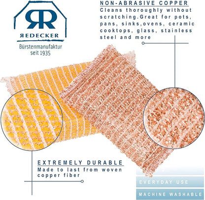 Redecker Copper Sponge, Includes 5 Large and 5 Medium Copper Fiber Sponges - Image 6
