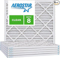 Aerostar 22x22x1 MERV 8, Pleated Air Filter, 22x22x1, Box of 6, Made in the USA